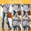Classy Women's Christmas Sweatshirt Long Sleeve Pullover Blouse For Stylish Celebrations