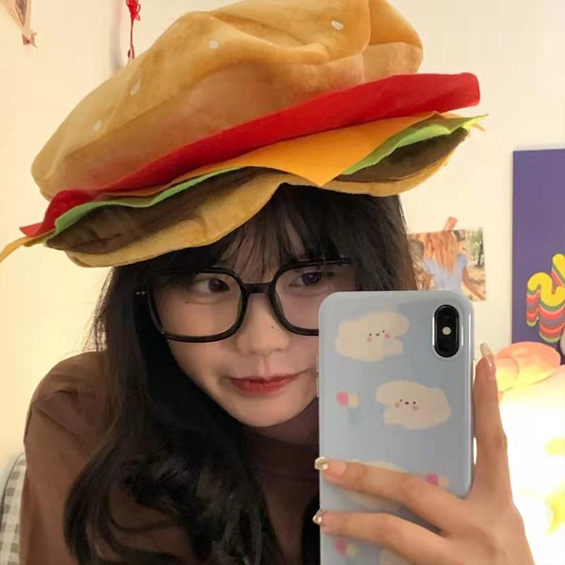 

1 шт. Модная милая универсальная забавная шляпа-бургер для вечеринки, повседневная персонализированная шляпа, шляпа для альпинизма хаки