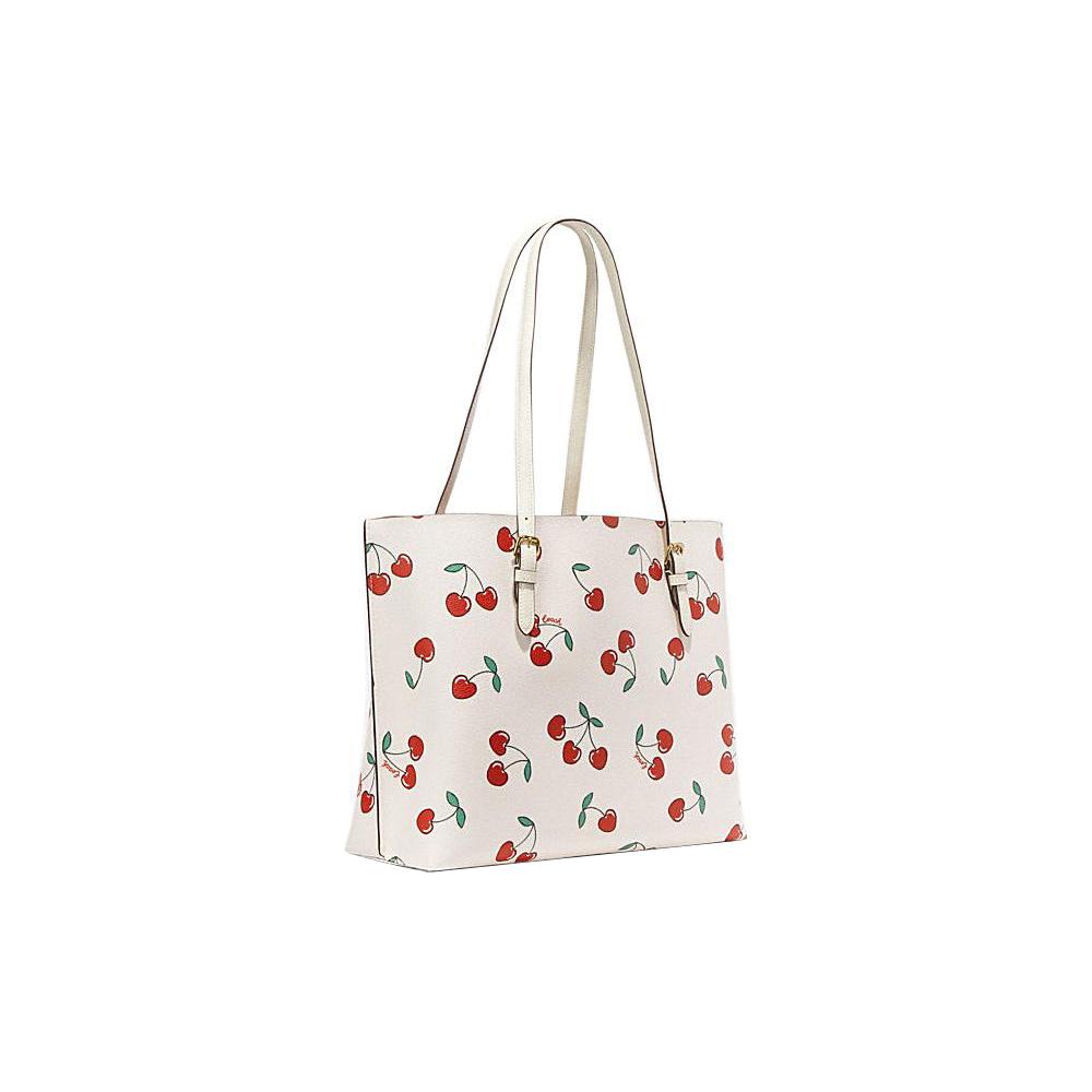 New COACH Mollie Cow Leather Tote Bag Shopping Bag One Shoulder Handbag Large Size Women's White CE627-IMCAH