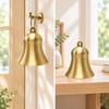 Brass Bell with Hanging Loop Decorative Internal Clapper Brushed for Entryway,