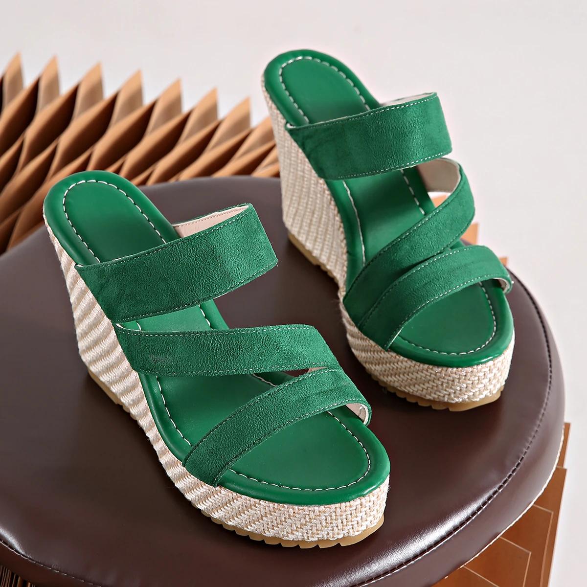 

Летние женские тапочки на танкетке, пляжные сандалии с открытым носком и очень высоким каблуком, тренд 2025 года, прогулочные шлепанцы, модные шлепанцы с открытой пяткой, шлепанцы Zapatos 35