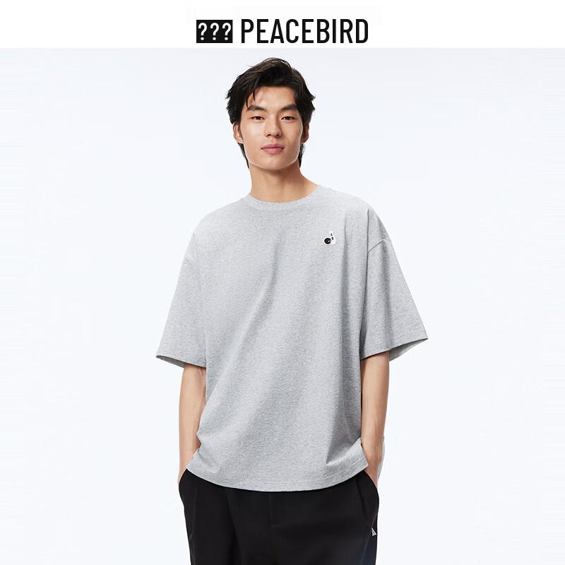 Мужская футболка Peacebird свободного кроя с вышивкой, короткий рукав L