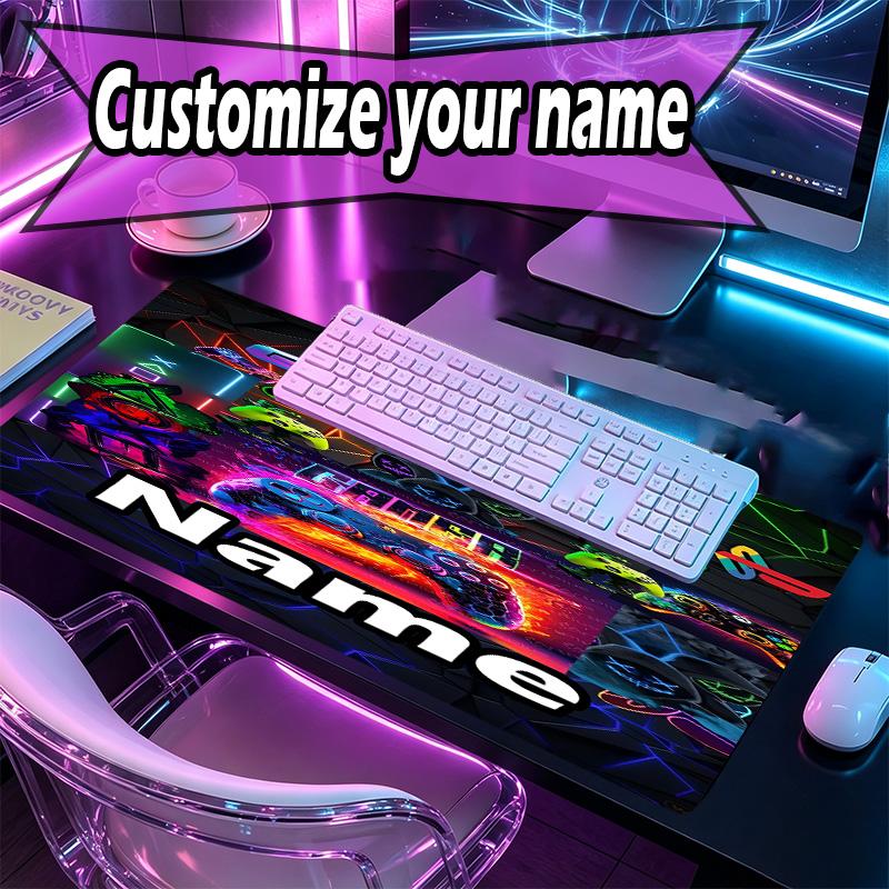 Custom Name Personalized Game on Pattern Mousepad, Laptop PC Desk Mat, Decorative Desk Mat for Home Keyboard Pad Gift