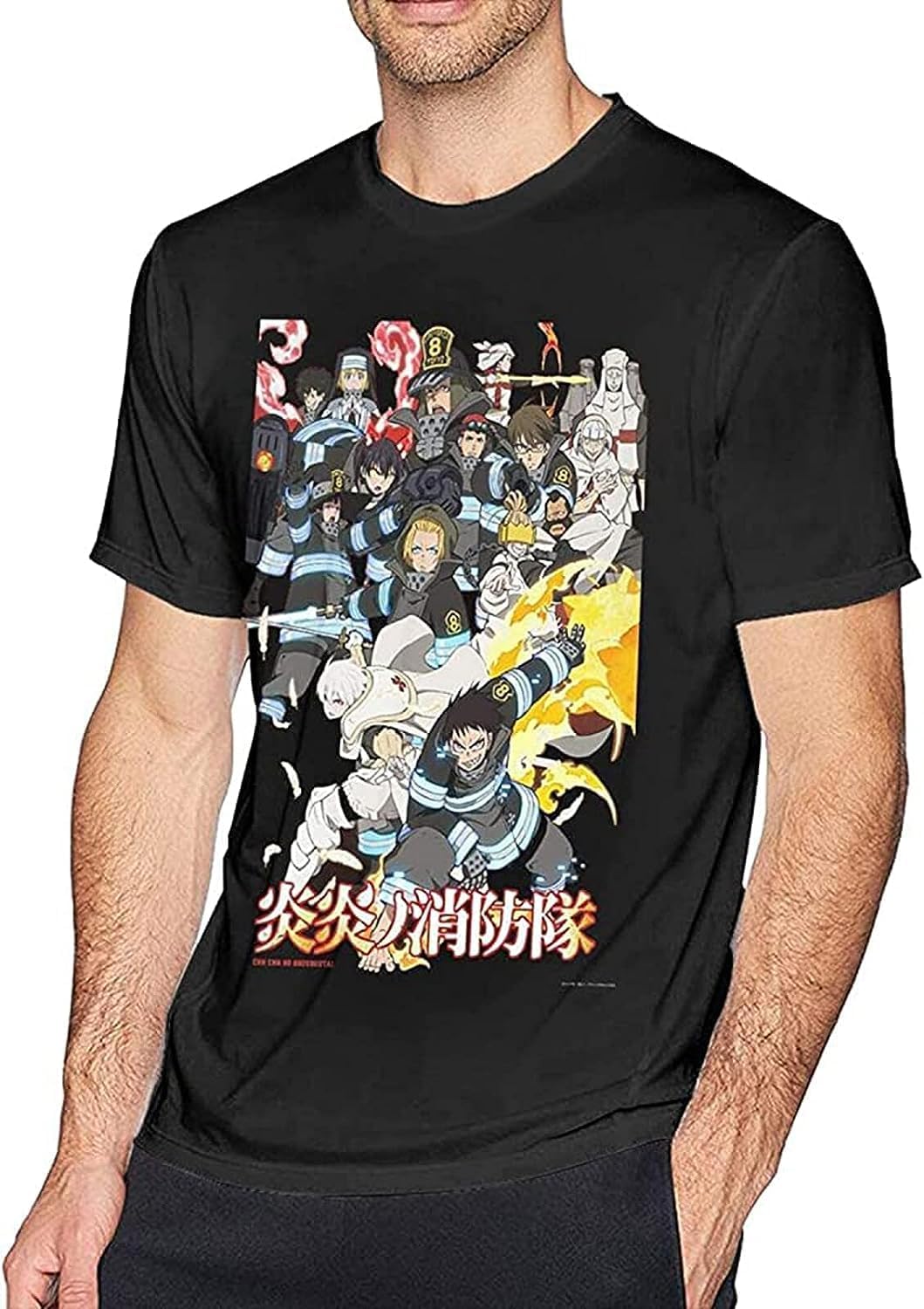 Enen no Shouboutai Men s Men T Shirt Short Sleeves O Neck Cotton Men T Shirt Men 3XL