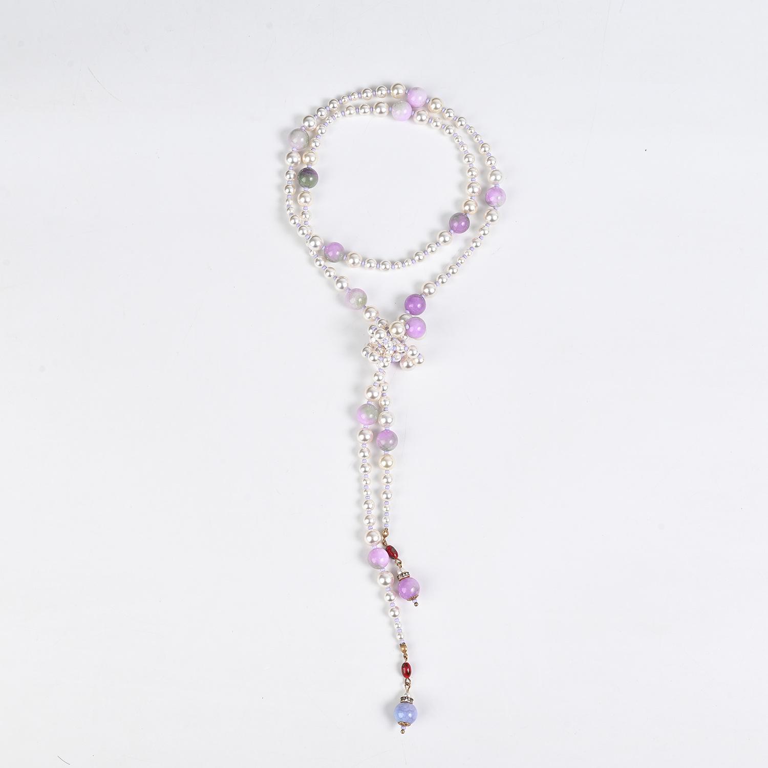 

Винтажный набор ожерелья с кисточками из стеклянного жемчуга в китайском стиле