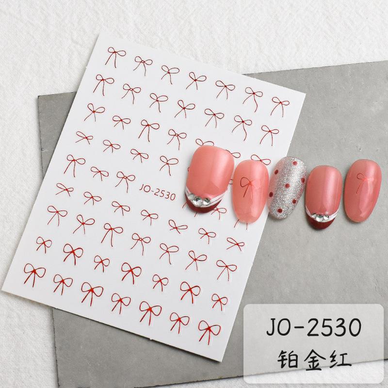Multi-Size Bow Nail Art Sticker Sweet Wind White Bow Wearing Nail Adhesive Nail Sticker