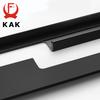 KAK Black Hidden Cabinet Handle Aluminum Alloy Kitchen Cupboard Door Pulls Drawer Knobs Long Handle Furniture Handle Hardware