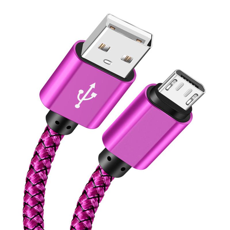 

Нейлоновый плетеный кабель Micro USB для синхронизации данных 2A, быстрая зарядка 1M, 2M, 3M, зарядный кабель для Samsung, Huawei, HTC, Android, телефонов, USB Micro 1m розы красного