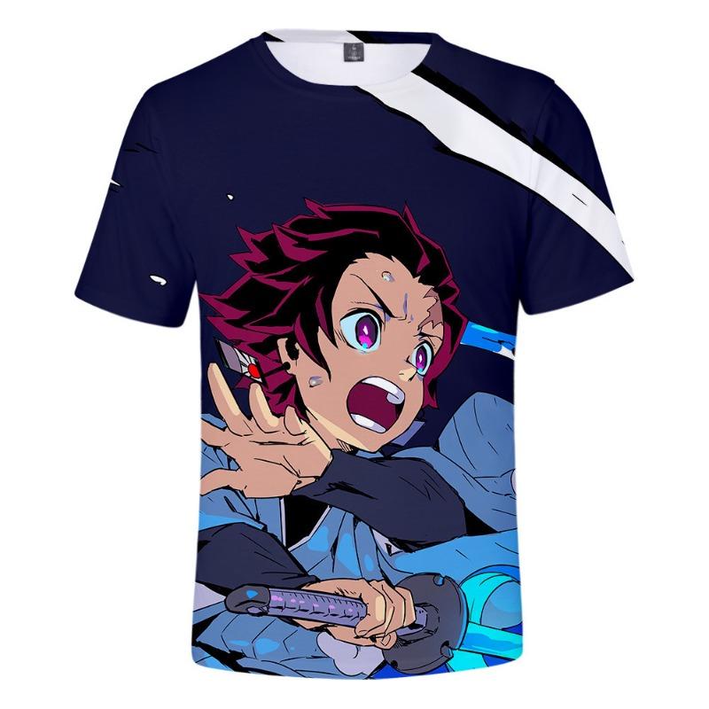 Children's Clothing 3D Digital Color Cartoon Anime Character Print Youth Casual Comfortable Short Sleeved T-shirt