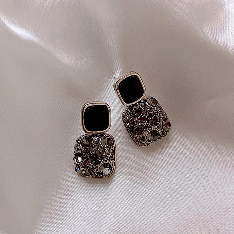 Silver Needle Hochwertige Mikro-Set Schwarze Ohrringe