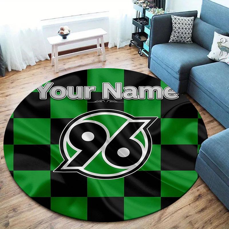 Hannover 96 Custom Name Round Area Rug,Carpet Rug for Living Room Bedroom Sofa Playroom Decor,Non-slip Floor Mat