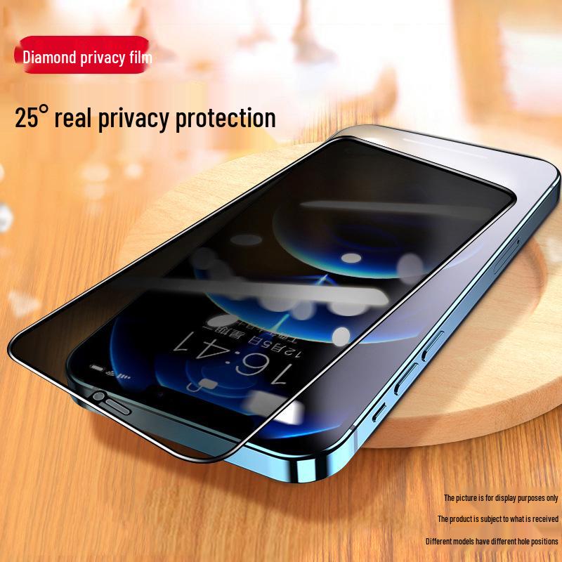 Apple 17 Pro Max 360° Anti-Peep Tempered Glass Screen Protector – Full Coverage for 14 Pro