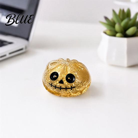 Angstlösende Schreibtischspielzeuge Halloween Glitzer Quetschball Stressball TPR Langsam aufsteigendes Fidget Toy Geschenk für Kinder Geist Kürbis Augapfel Knödel