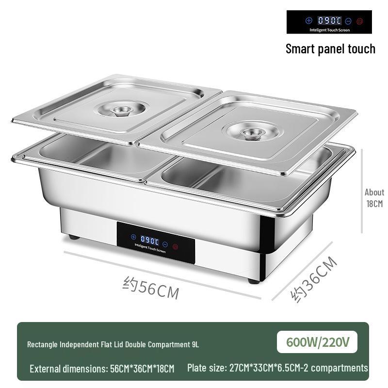 Stainless Steel Self-Serve Buffet Warmer with Transparent Flip-Top for Restaurants & Hotels