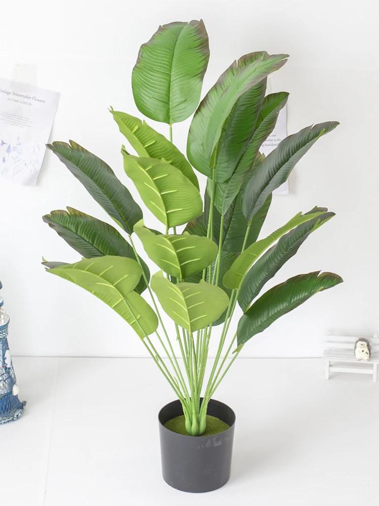 1 Stück Künstliche Pflanzen Große Tropische Palme Gefälschte Bananenpflanzen Blätter Real Touch Kunststoff Monstera Pflanze Für Hausgarten Dekor