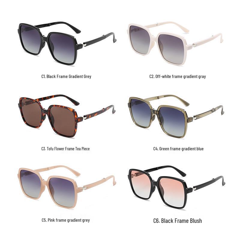 TRP20330 Banana 5th Gen Foldable Polarized Large Frame Blush Sunglasses with UV Protection