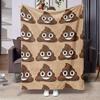 Funny Poop Face Printed Blanket , Warm and Comfortable Throw Blanket Sofa Bed Sofa Camping Trip, the Best Gift.