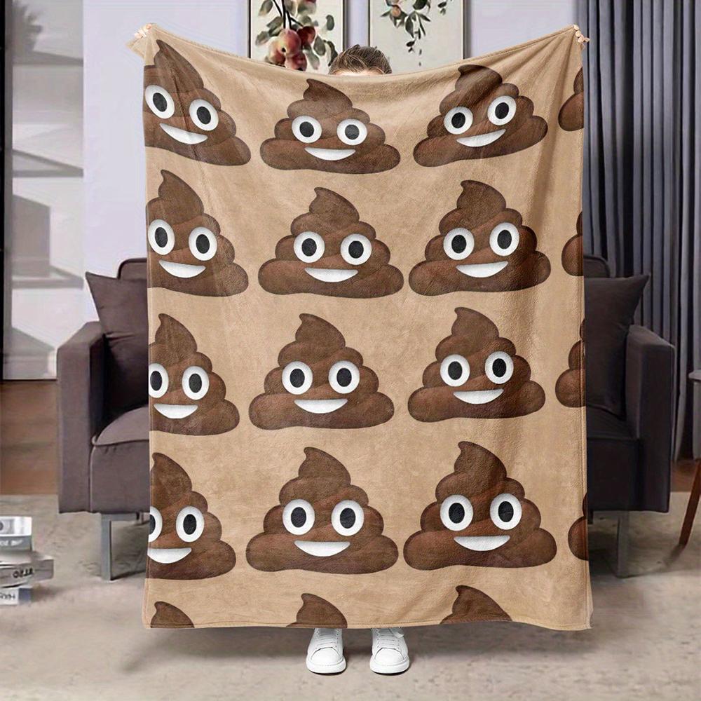 

Funny Poop Face Printed Blanket , Warm and comfortable throw blanket sofa bed sofa camping trip, the best gift. 75x90cm