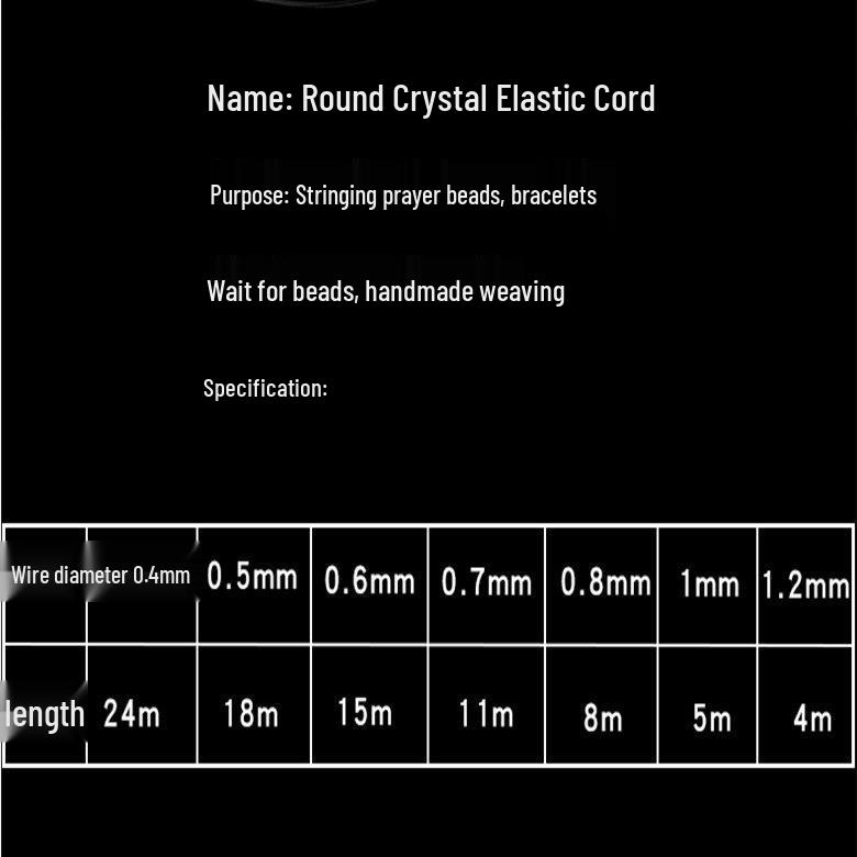 Elastic Crystal Bead Bracelet String - Transparent Rubber Cord for DIY Beading