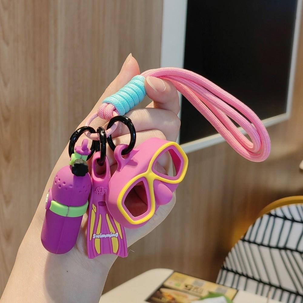 Funny Diving Mask Bag Pendant Colorful Oxygen Cylinder Keyring Diving Enthusiast