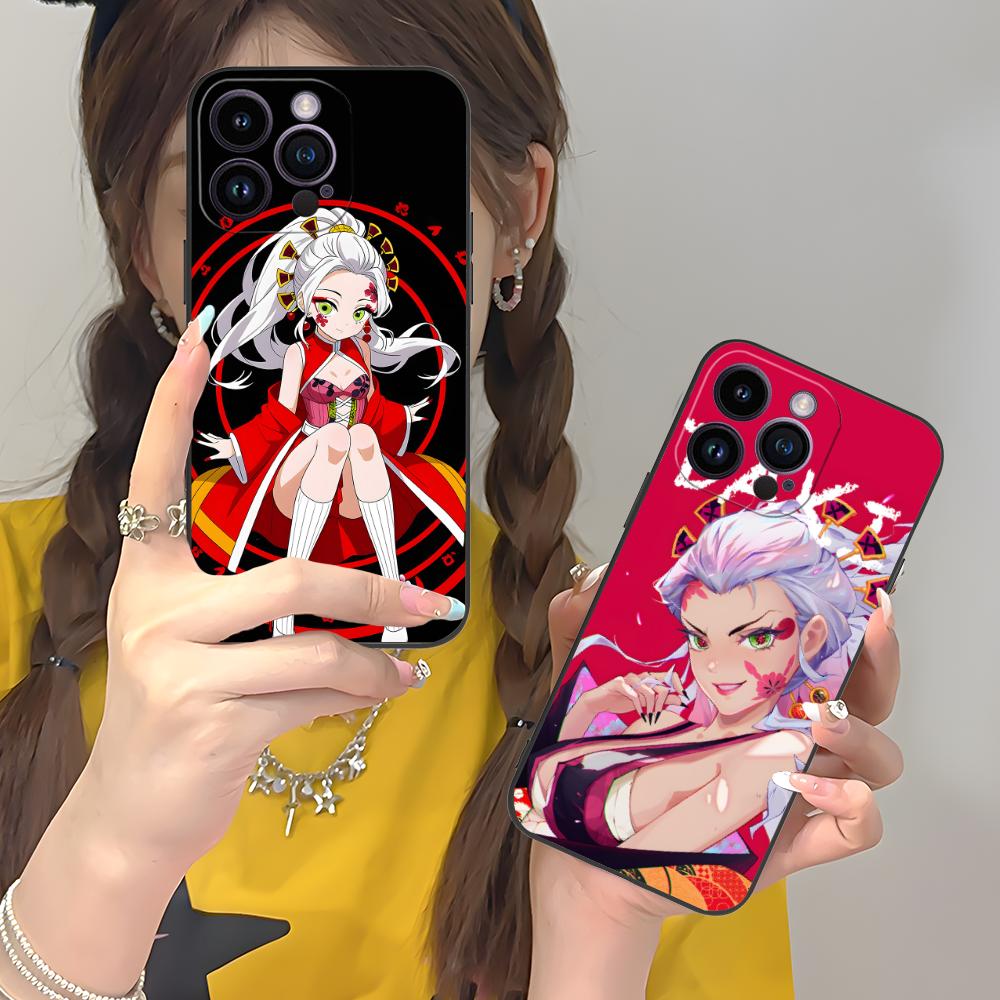 Demon Slayer Daki Gyutaro Phone Case for iPhone 16 15 14 13 12 11 X XR XS 8 7 Pro Max Plus Mini Black Cover Cellphones Pretty