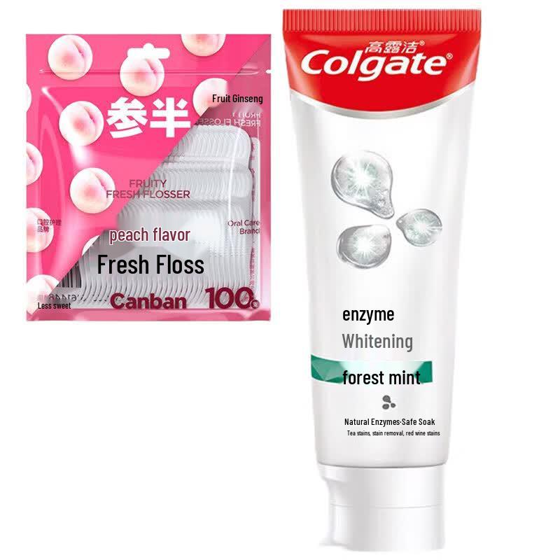 Набор: Зубная нить Canban и отбеливающая зубная паста Colgate