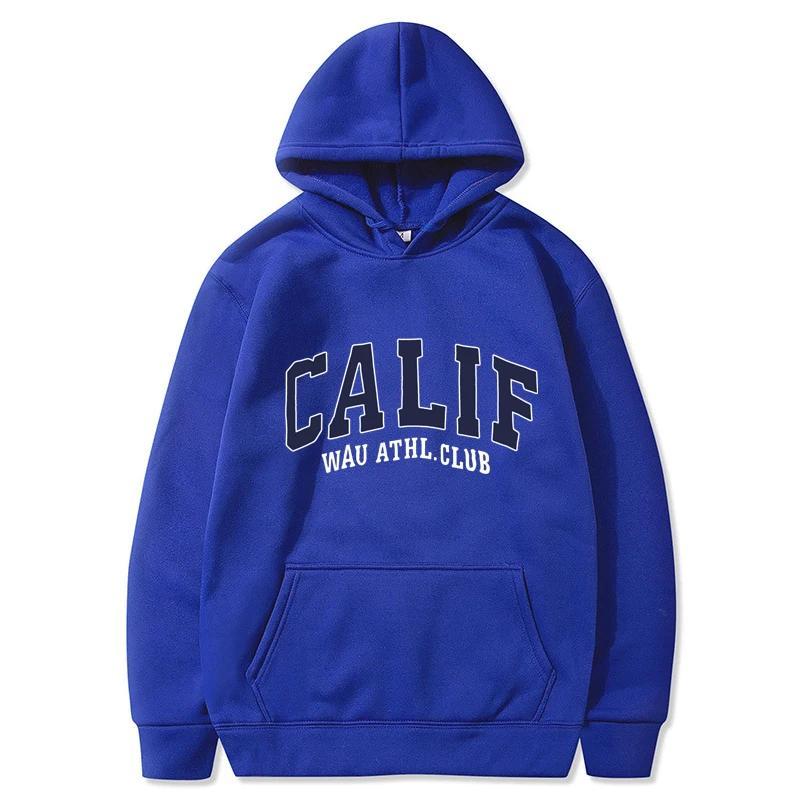 Men And Women Winter Sweatshirt CALIF Print Hooded Pullovers Korean Fashion Loose Casual Hoodies Fleece Pullover Women Clothing