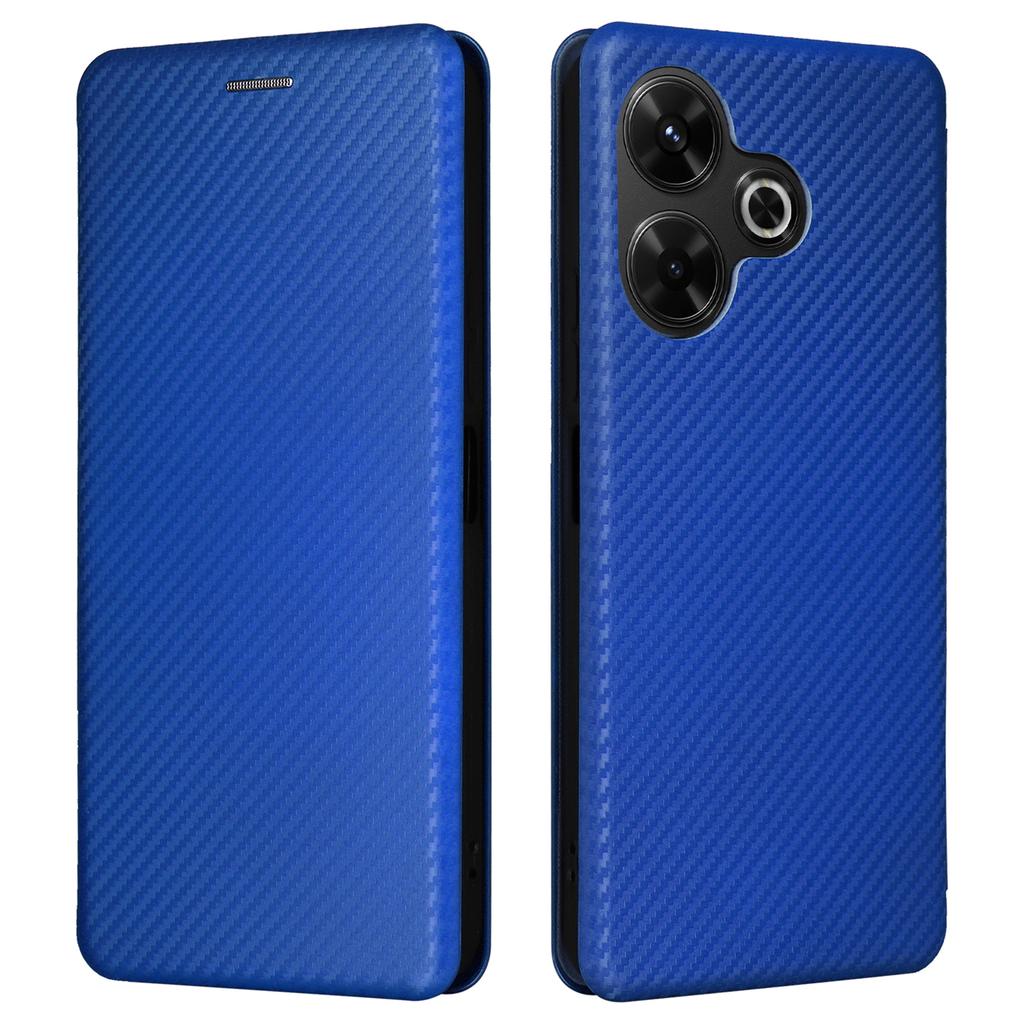 Dla Xiaomi Redmi 13 5G/13 4G/Note 13R 5G Etui na telefon Skóra o teksturze włókna węglowego Pokrowiec ze stojakiem