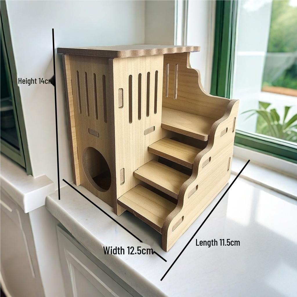 

Деревянное убежище для хомяков Golden Bear - вилла с тремя клетками для кальмаров