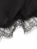 Asymmetrical Lace Top: Women's Black Fashion Shirt for Spring/Autumn - European & American Style