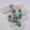 Natural Turquoise Cactus Pendant, 925 Sterling Silver December Birthstone Pendant, Cactus Shape Boho Pendant, Native American Pendant