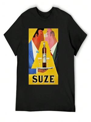 SUZE Werbeplakat - Vintage T-Shirt Benutzerdefiniertes Shirt Grafik-T-Shirt Vintage Fußball-T-Shirt Übergroße T-Shirts Für unisex