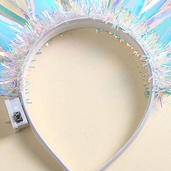 Luminous Headband LED Light Up Headwear Battery Powered Halloween Christmas Birthday Events Glow Hair Hoop Party Hair Accessory