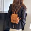 Small Pack Solid Color Shoulder Bag PU Retro Backpack Cute PU Backpack  Lady