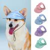 Breathable Baseball Hat for Pet with Adjust Neckstrap Dog Hat with Ear Holes Outdoor Activity Dog Sun Hat Travel Hat