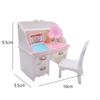 1/12 Dollhouse Desk Chair Set Table Simulation Notebook Decoration Accessories for Living
