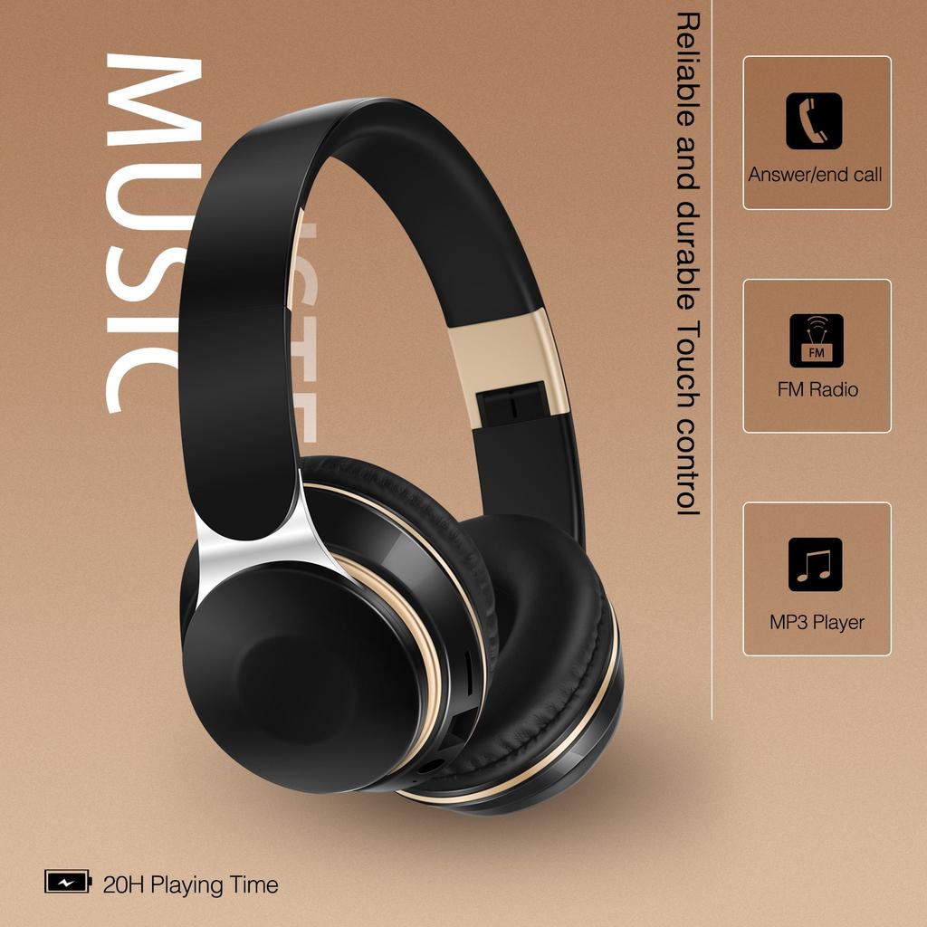 Xiaomi 2026 Wireless Bluetooth Headphones Stereo Headband Headset with SD Card Support And Mic for iPhone Samsung Tablet