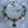 Green Tourmaline Gemstone Copper Electroformed Wife Gift Chain Necklace Jewelry VP-111