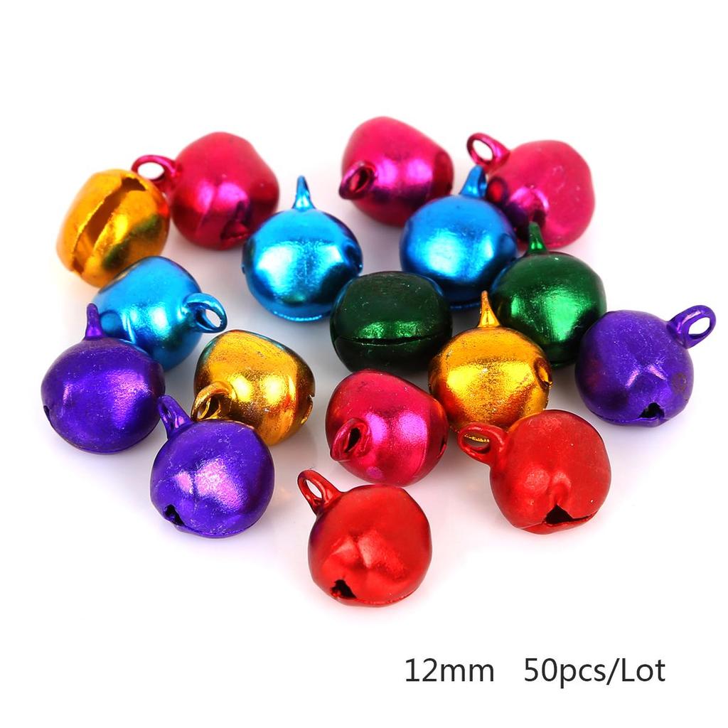 50pcs Aluminum Jingle Bells Loose Beads Small For Festival Party Decoration Christmas Tree Decoration DIY Crafts Accessories CDN