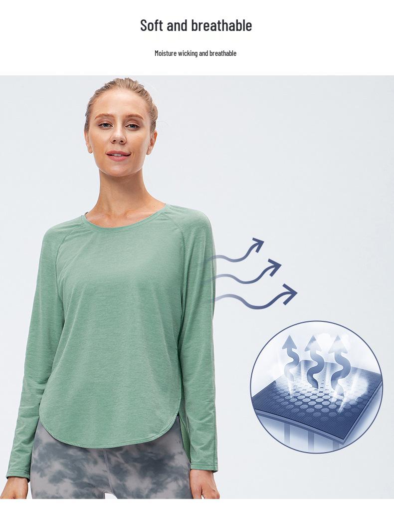 Women's Slimming Long Sleeve Quick-Dry Yoga Shirt for Running & Training