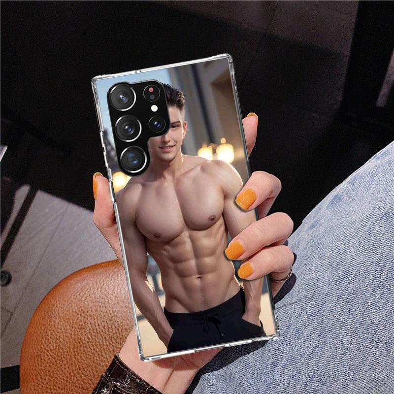 Sexy Muscle Man Gay Fitness Phnoe Case for Samsung Galaxy S26 S25 Edge S23 S24 Ultra S22 Plus S21 S20 FE Unique Cover Soft Coque