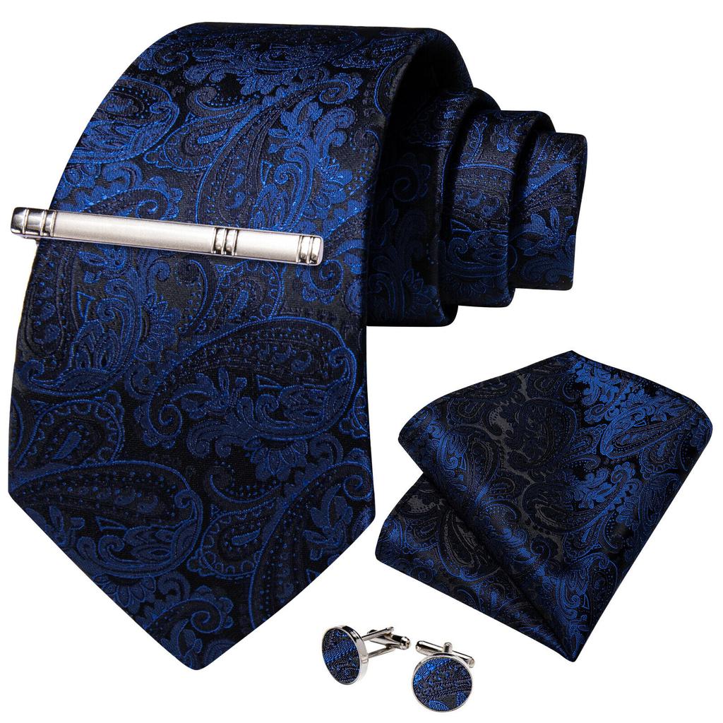 Slik Herren-Krawattenklammer-Set, rot, Schnee, Krawatte, Einstecktuch, Manschettenknöpfe, Hochzeit, Party, USA