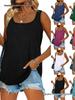 New Summer Sleeveless Square Neck Solid Color Women's Vest T-shirt