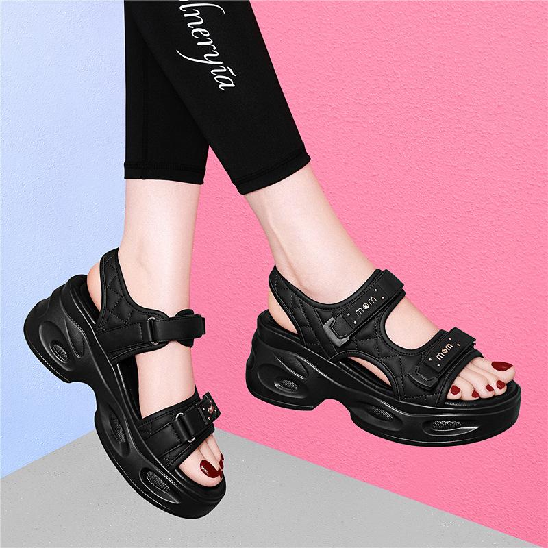 Casual Style Summer Outdoor Leisure Soft Sole Outer Wear Beach Shoes Flat Bottom Wear-resistant Open-toed Women's Comfortable Slippers Thick Bottom