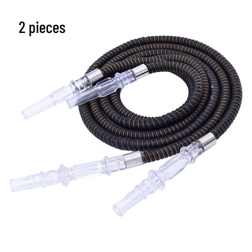 Double Tube Transparent Glass Hookah Set with Arabic Design - Smoking Accessories