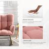 009 Mid Century Modern Rocking Chair made of Teddy Fabric with Tufted Cover, Padded Seat for Living Room and Bedroom, Pink