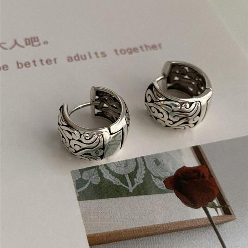 1 Pair Vintage Peace Good Luck Earrings for Women Couples Classic Prevent Allergy Jewelry Gift Party Accessories