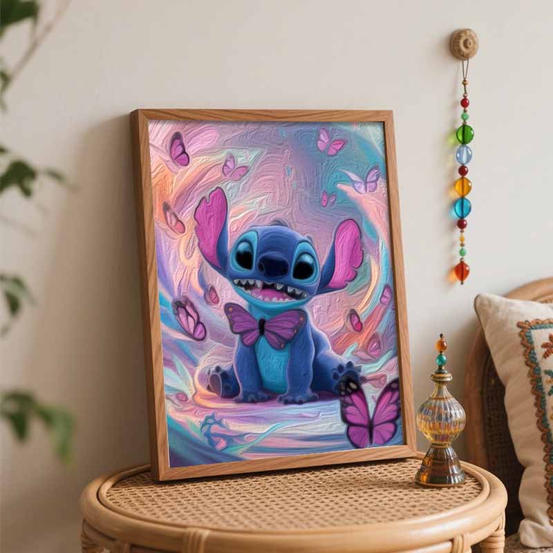Disney Stitch Butterfly Paint By Number Kit Number Drawing Canvas DIY Picture Home Decor Arts Craft Wall Decoration For Room Decor