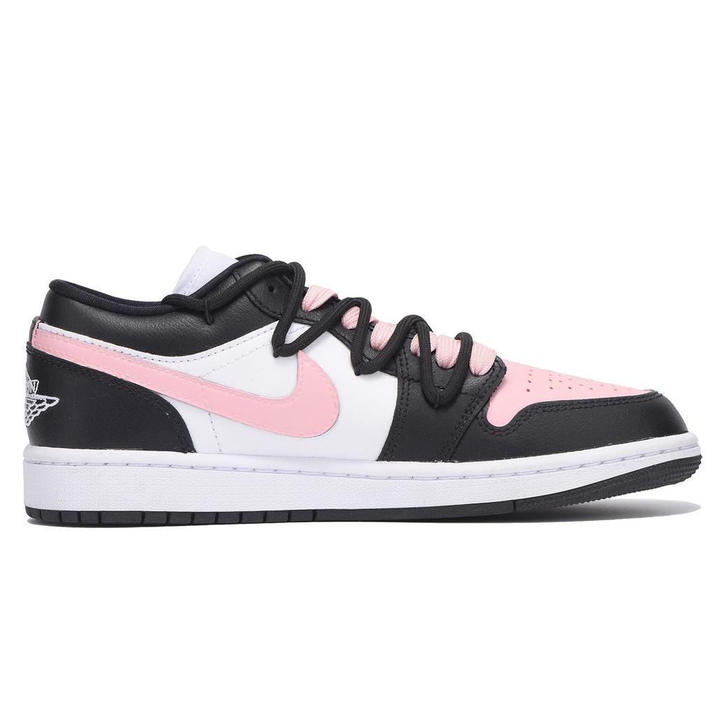 Jordan Air Jordan 1 Slip Resistant Abrasion Resistant Low top Vintage Basketball Shoes Women's Black Pink DC0774-101(Team59-)