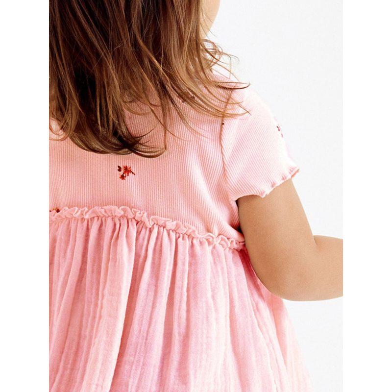 Doll-Style Short-Sleeve T-Shirt, Summer Clothing for Girls, Infant Clothes, Children's Clothing, 0-3 Years Old, Children's Tops, 5-Year-Old Toddler